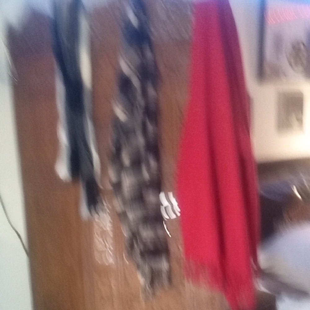 Red and Black Patterned Scarves